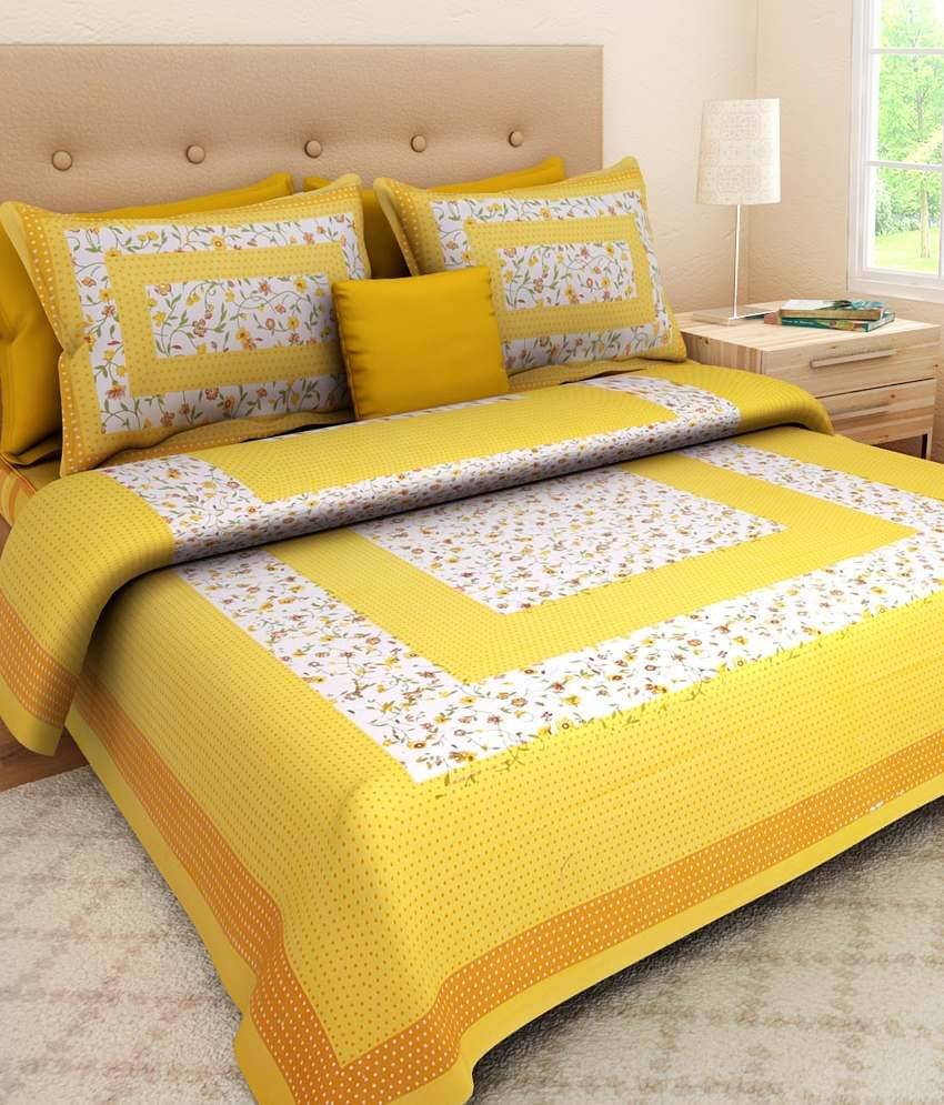     			Uniqchoice Cotton King Bedsheet ( Yellow )