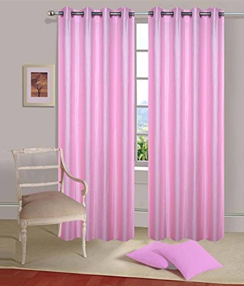 Tanishka Fabs Solid Semi-Transparent Eyelet Curtain 5 ft ( Pack of 2 ) - Beige Tanishka Fabs Solid Semi-Transparent Eyelet Curtain 5 ft ( Pack of 2 ) - Beige