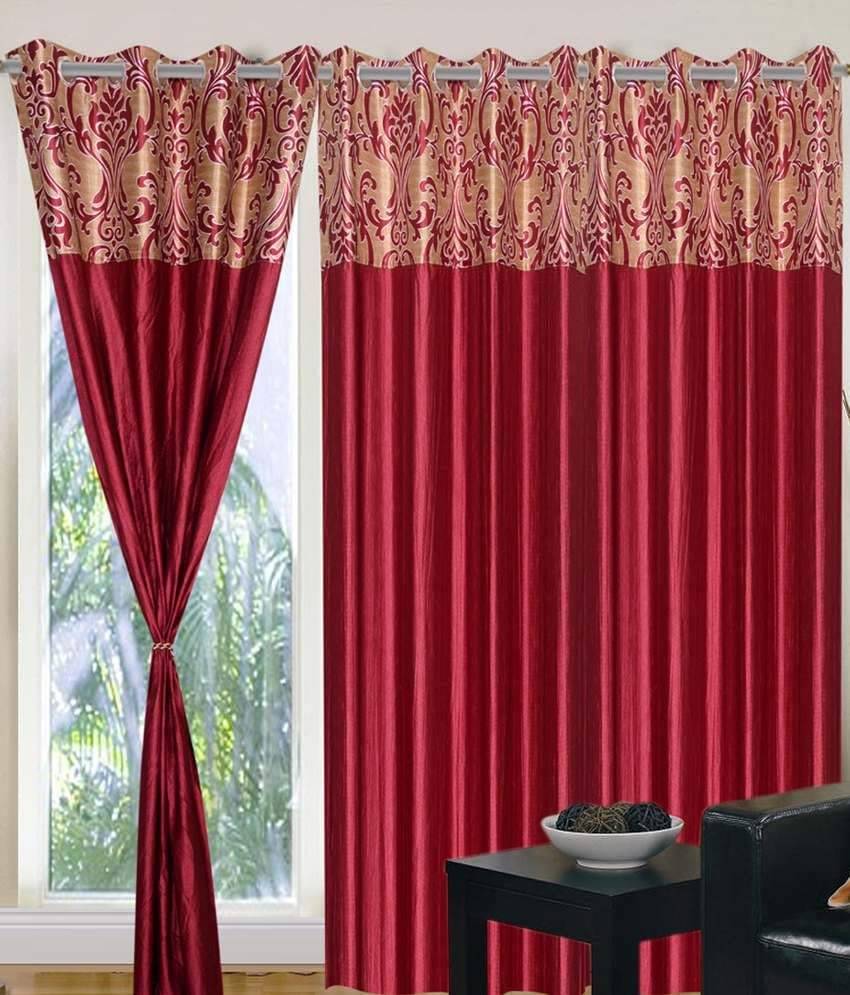 Tanishka Fabs Solid Semi-Transparent Eyelet Curtain 5 ft ( Pack of 2 ) - Multi Color     			Tanishka Fabs Solid Semi-Transparent Eyelet Curtain 5 ft ( Pack of 2 ) - Multi Color