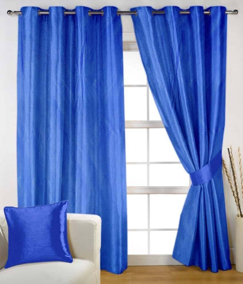 Tanishka Fabs Solid Semi-Transparent Eyelet Curtain 5 ft ( Pack of 2 ) - Purple Tanishka Fabs Solid Semi-Transparent Eyelet Curtain 5 ft ( Pack of 2 ) - Purple