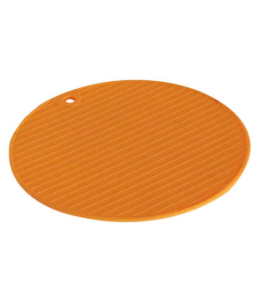 Pindia Orange Round Shaped Silicone Table Cup Coaster Mat Pad Pindia Orange Round Shaped Silicone Table Cup Coaster Mat Pad