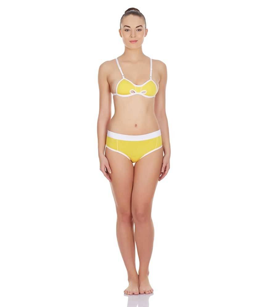     			La Intimo Yellow Lycra Panties