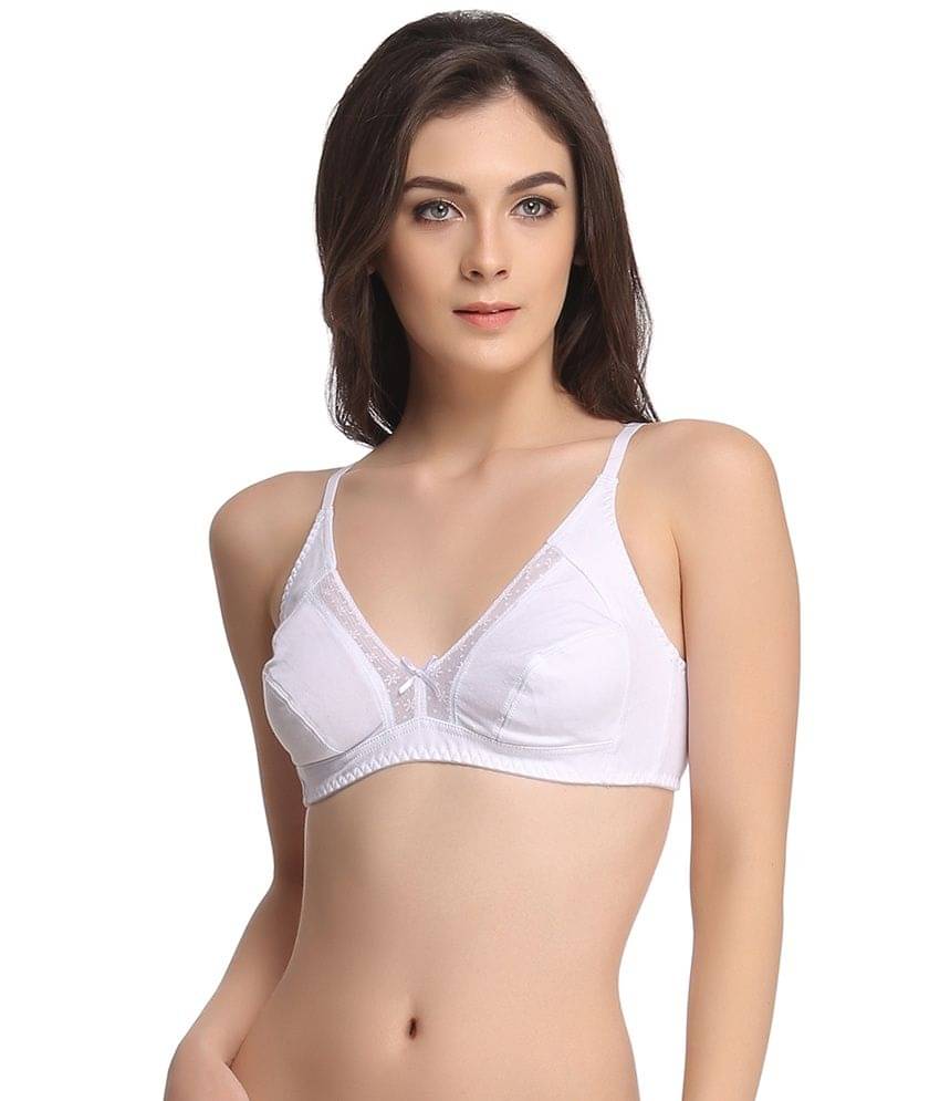     			Clovia White Poly Cotton Bra
