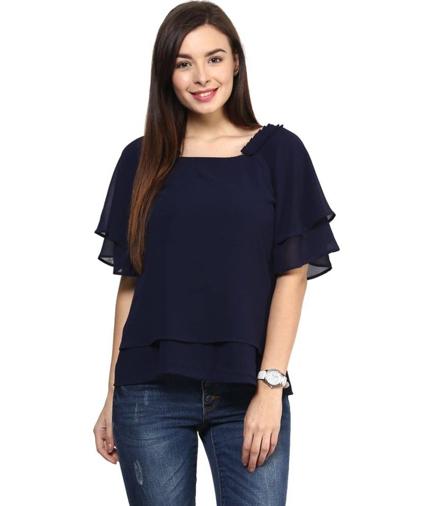     			Rare Women's Georgette Regular Top ( Navy )