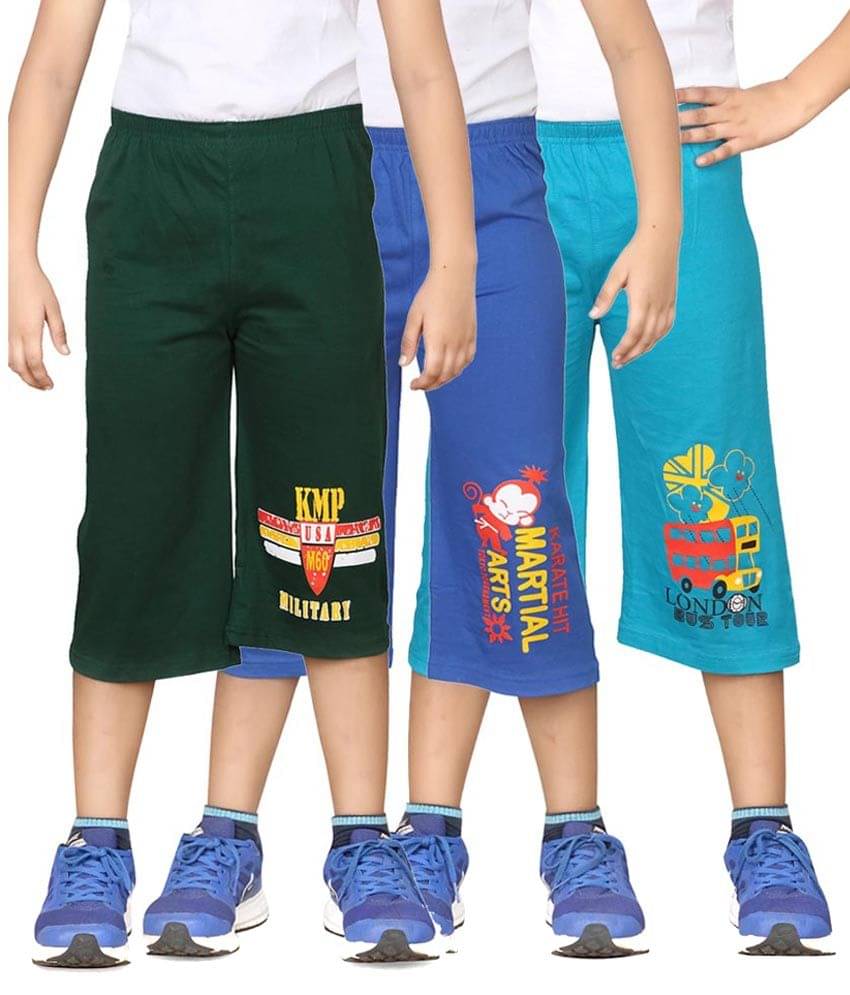     			Dongli Pack of 3 Cotton Three-Fourth For Boys ( Multi Color )