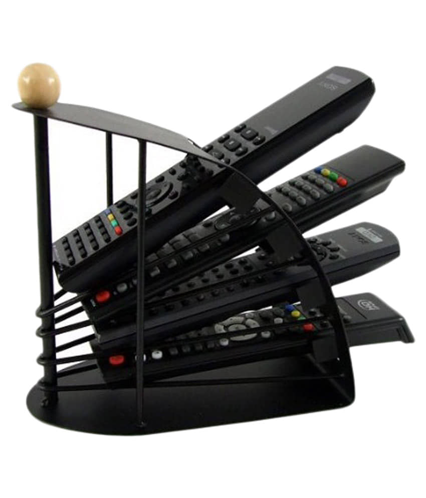 AutoStark Black Remote Control Organizer Stand Mobile Storage Shelf Rack Holder Home Decor