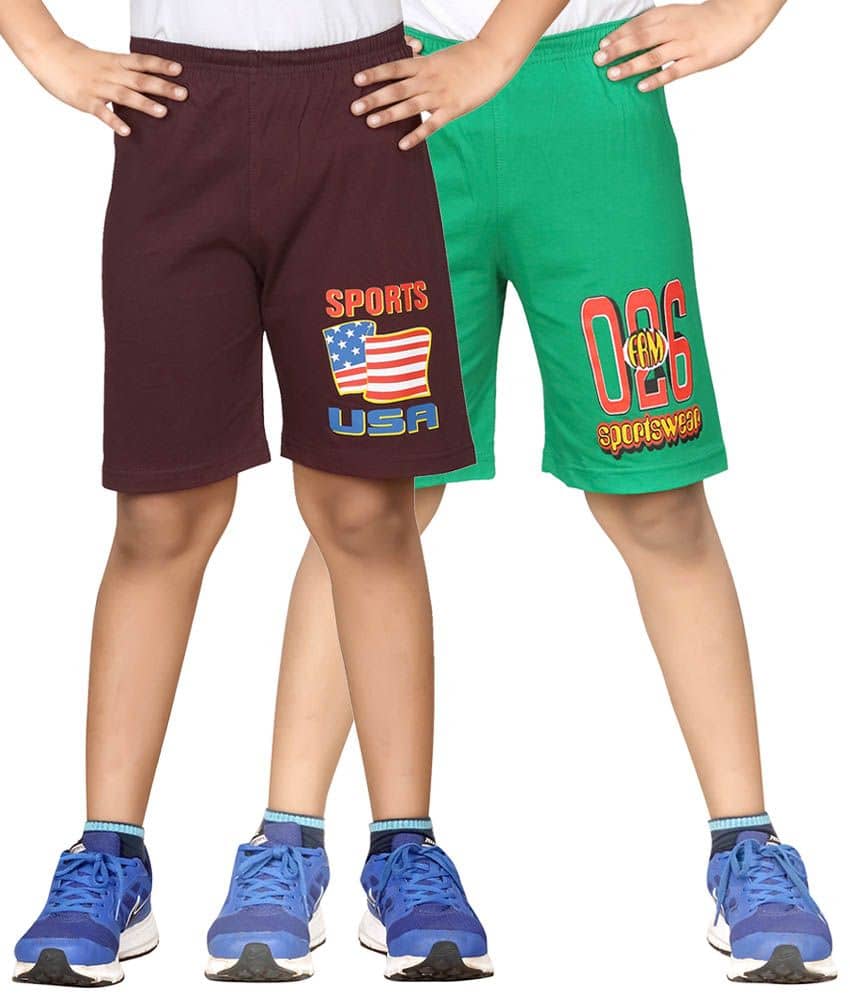 Dongli Pack of 2 Shorts For Boys ( Brown ) - Shorts | Buy online on ZillyBuy