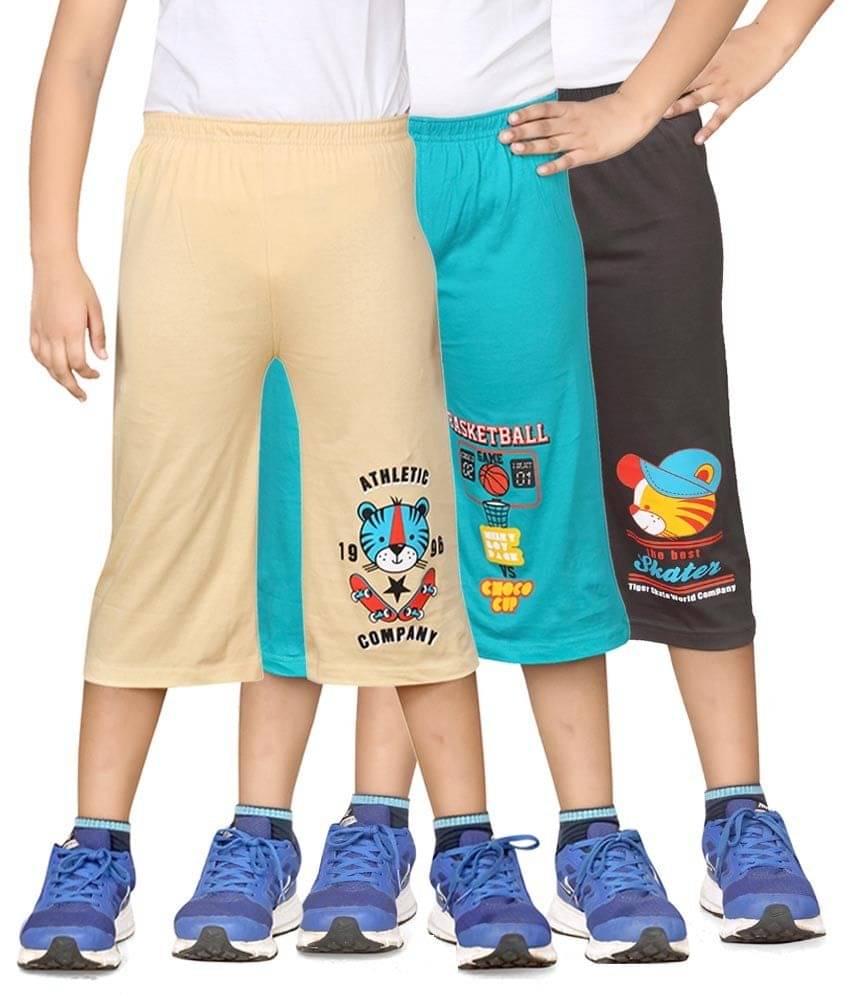     			Dongli Pack of 3 Cotton Three-Fourth For Boys ( Multicolor )