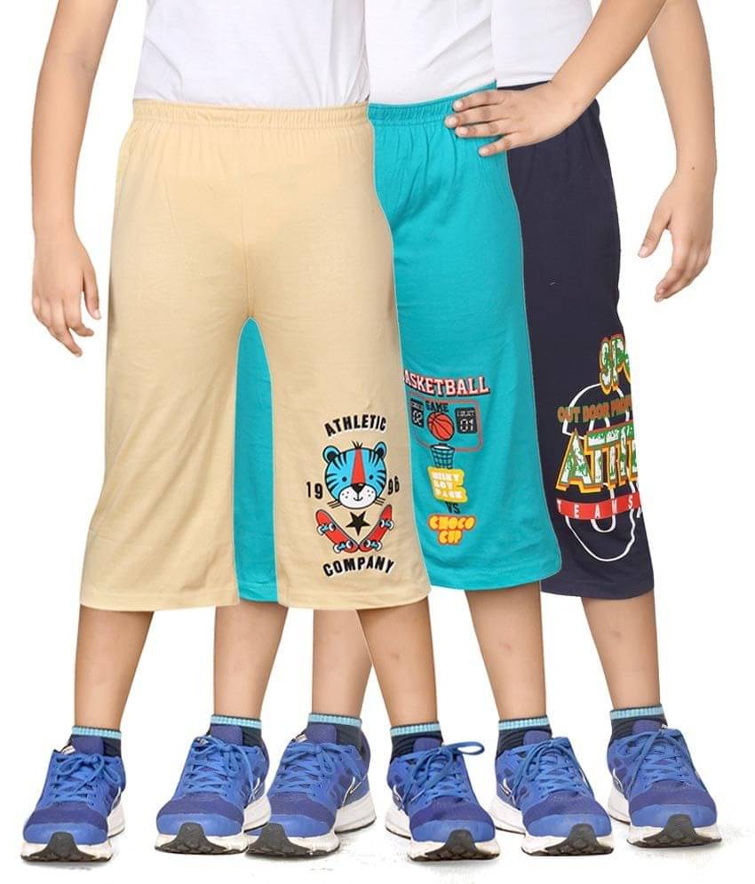     			Dongli Pack of 3 Cotton Three-Fourth For Boys ( Multicolor )