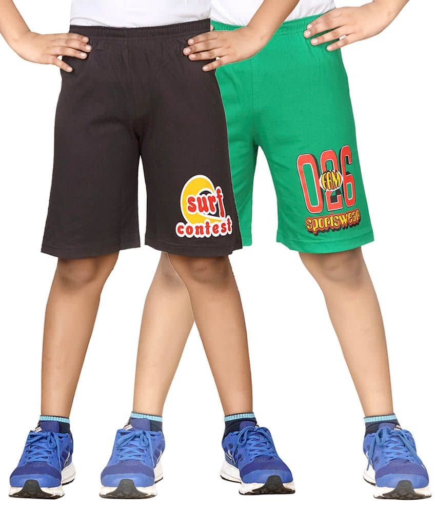 Dongli Pack of 2 Shorts For Boys ( Green ) - Shorts | Buy online on ZillyBuy