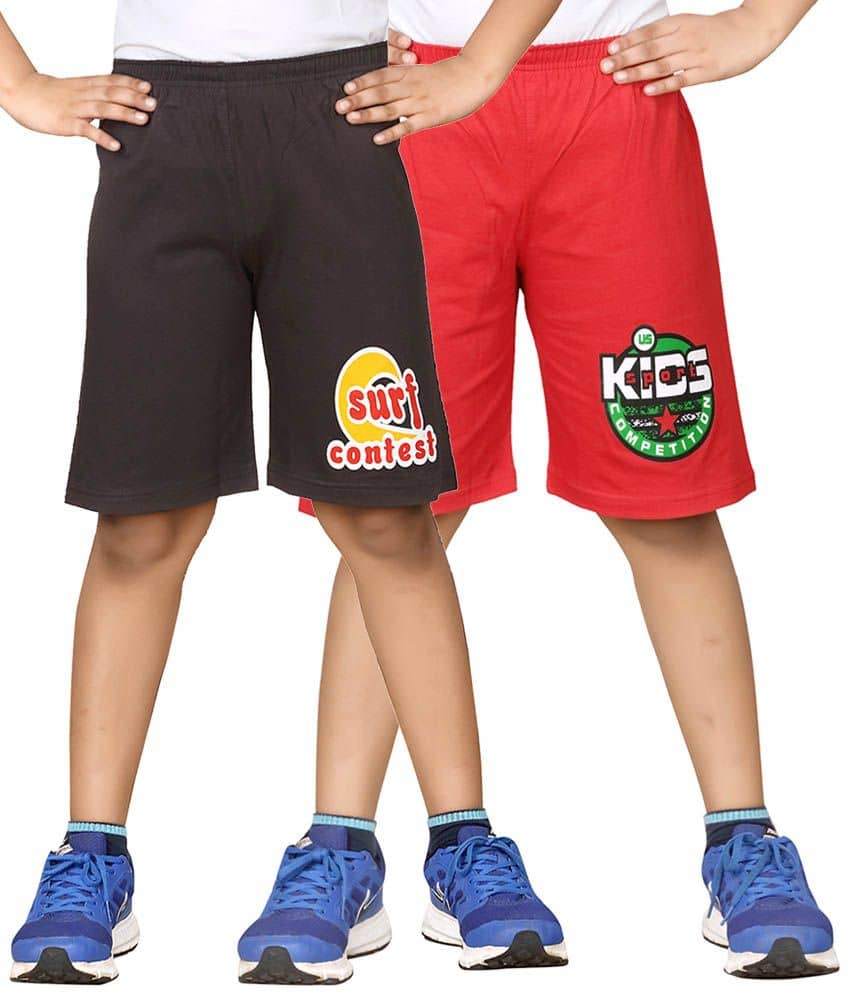 Dongli Pack of 2 Shorts For Boys ( Red ) - Shorts | Buy online on ZillyBuy