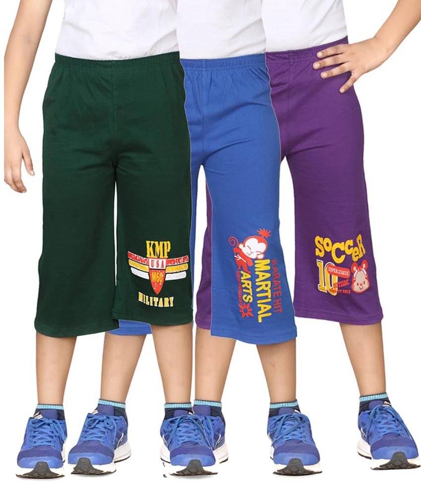    			Dongli Pack of 3 Cotton Three-Fourth For Boys ( Multi Color )