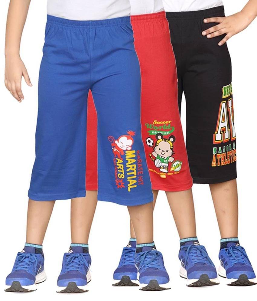     			Dongli Pack of 3 Cotton Three-Fourth For Boys ( Multi Color )