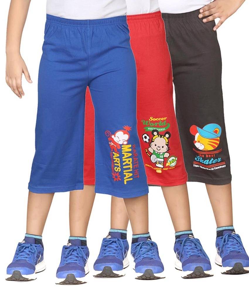     			Dongli Pack of 3 Cotton Three-Fourth For Boys ( Multi Color )