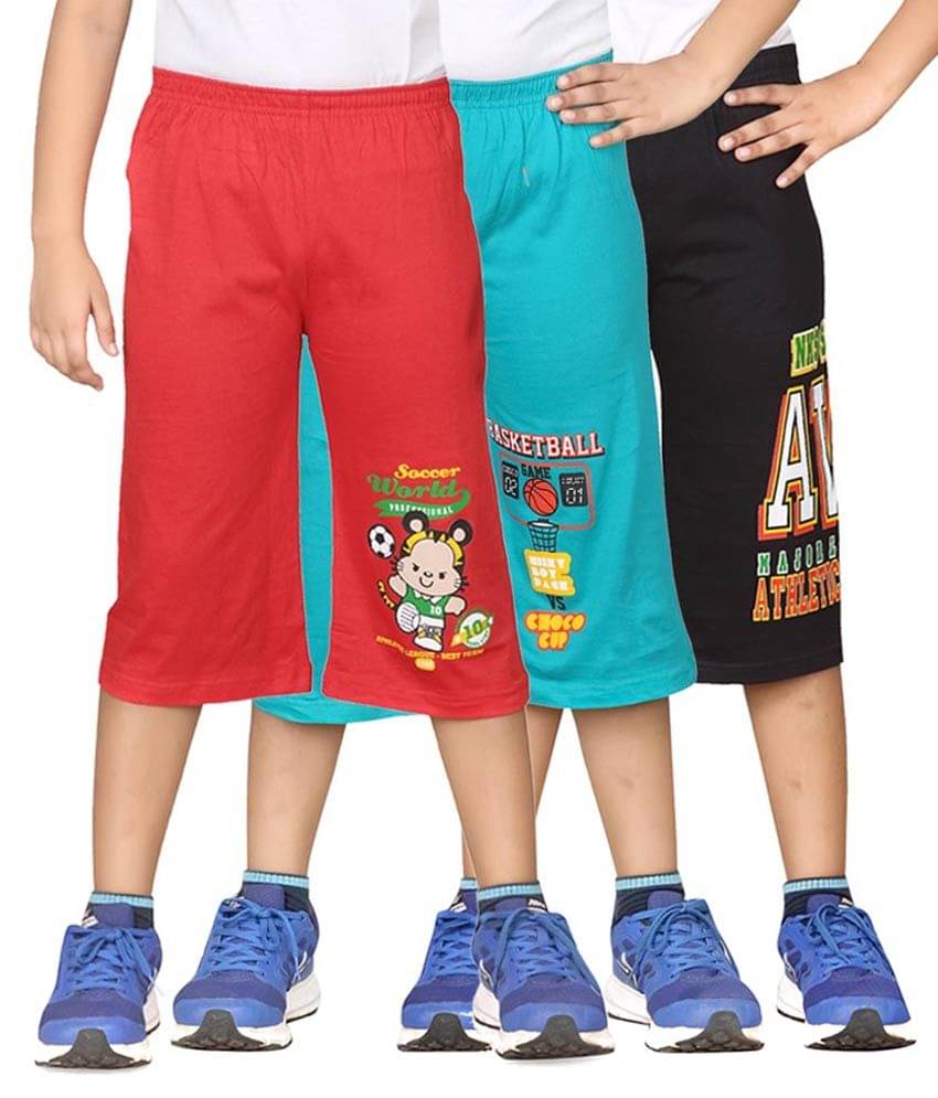    			Dongli Pack of 3 Cotton Three-Fourth For Boys ( Multi Color )