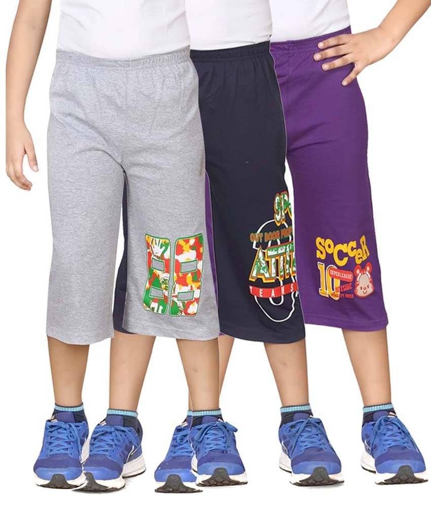     			Dongli Pack of 3 Cotton Three-Fourth For Boys ( Multi Color )