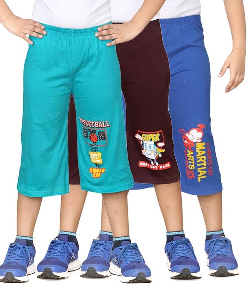     			Dongli Pack of 3 Cotton Three-Fourth For Boys ( Multi Color )