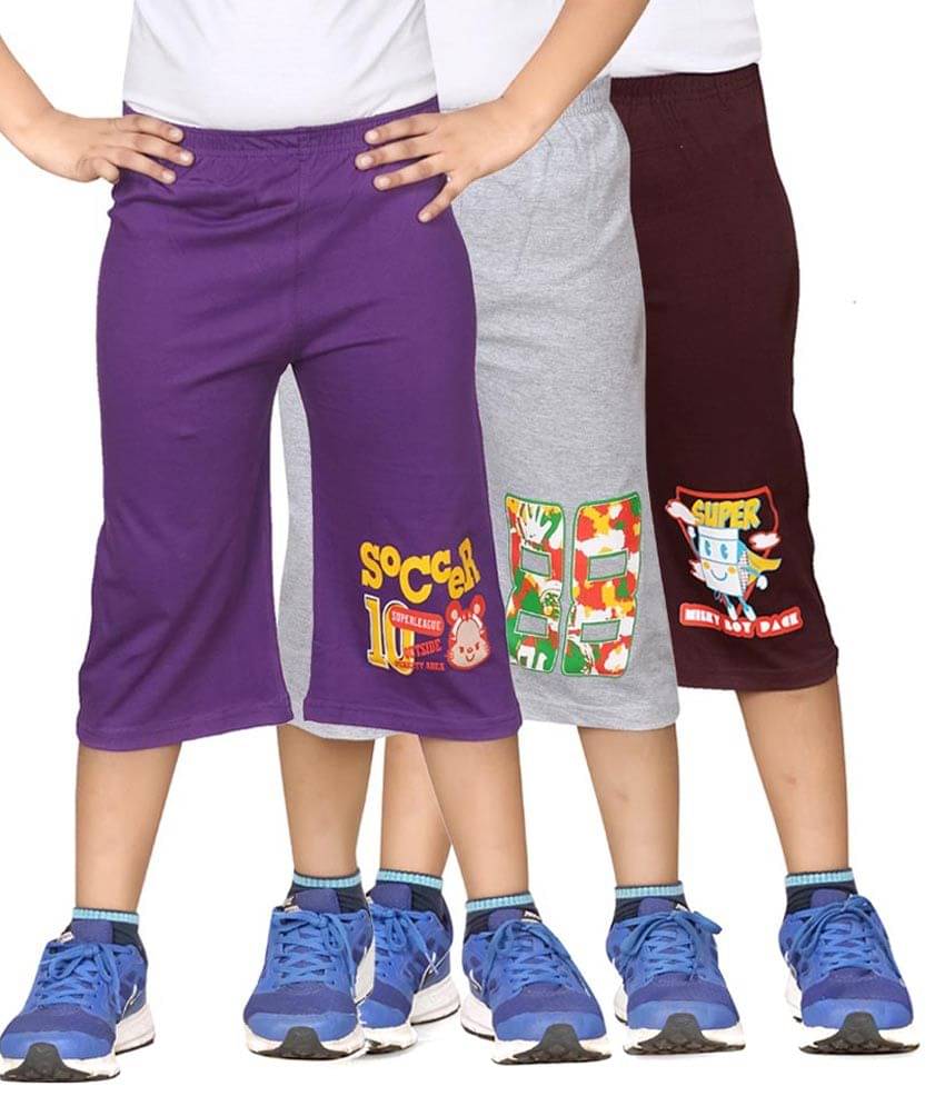     			Dongli Pack of 3 Cotton Three-Fourth For Boys ( Multicolor )