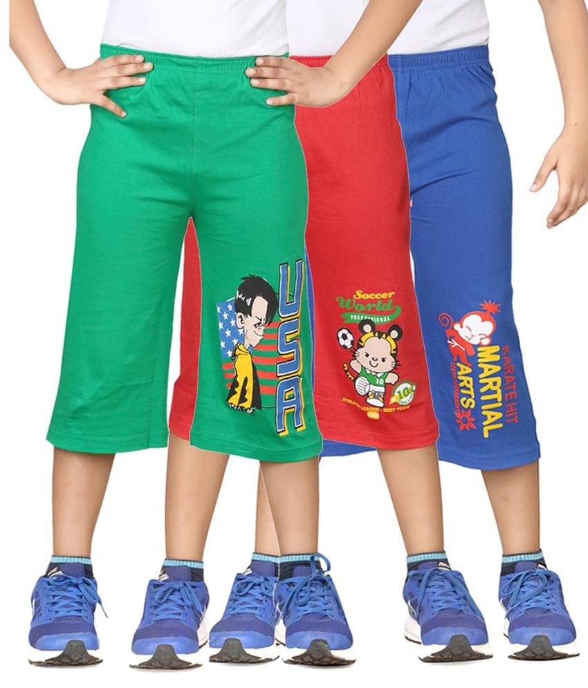     			Dongli Pack of 3 Cotton Three-Fourth For Boys ( Multicolor )