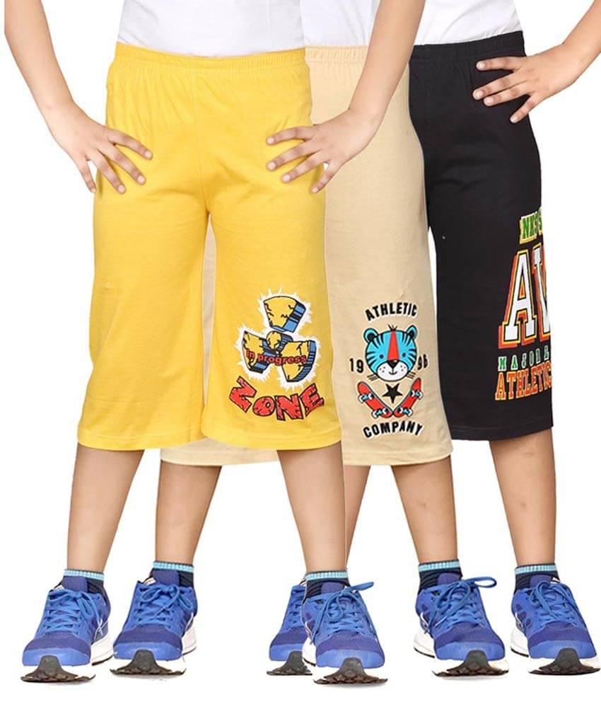     			Dongli Pack of 3 Cotton Three-Fourth For Boys ( Multi Color )