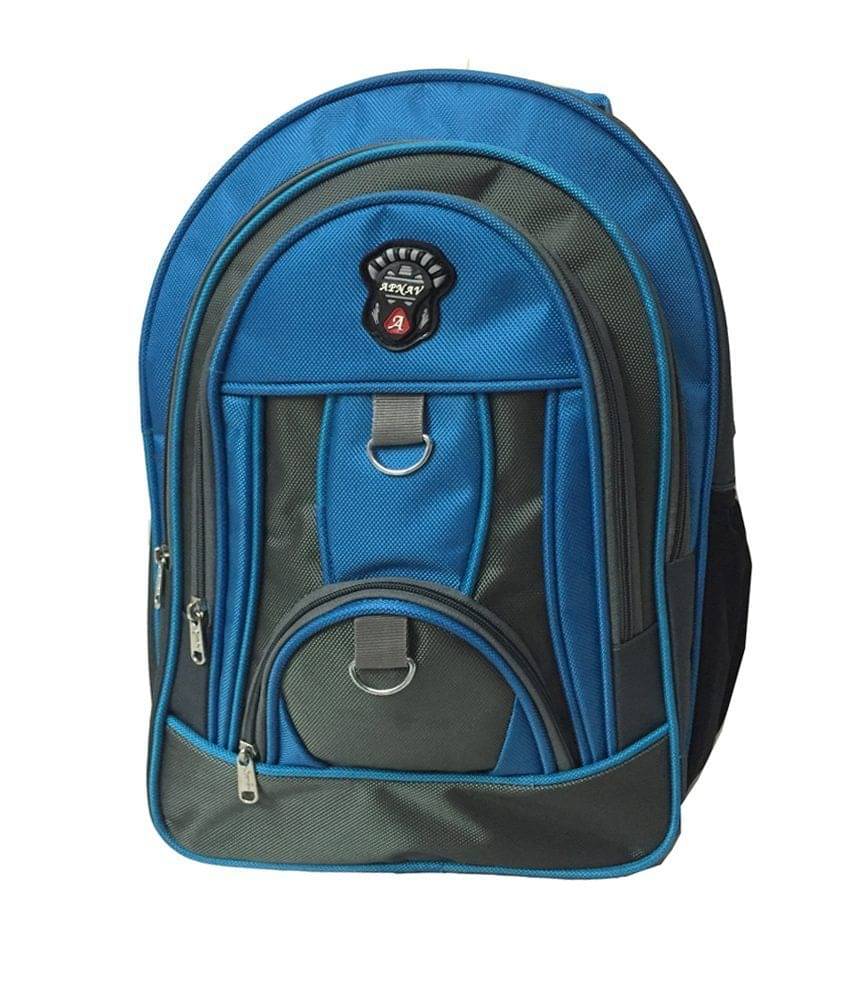 Apnav Grey and Blue Polyester Kids 30 Ltrs School Bag Apnav Grey and Blue Polyester Kids 30 Ltrs School Bag