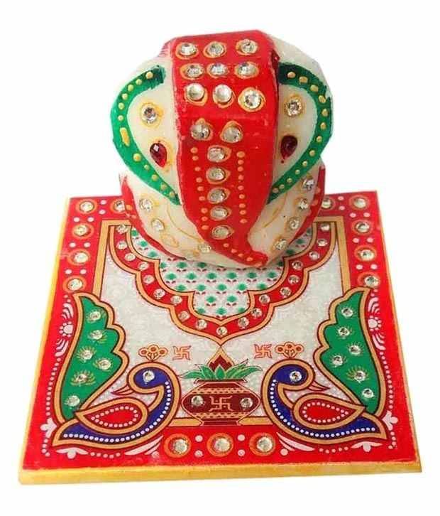 Ocean Enterprises Multicolour Marble Ganesh Chowki     			Ocean Enterprises Multicolour Marble Ganesh Chowki