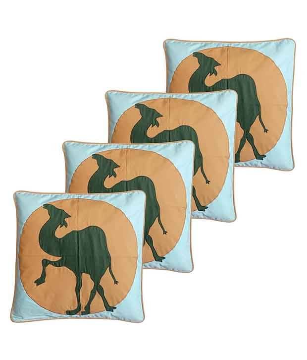 Hugs'n'Rugs Orange Cotton Cushion Covers - Set Of 4 Hugs'n'Rugs Orange Cotton Cushion Covers - Set Of 4