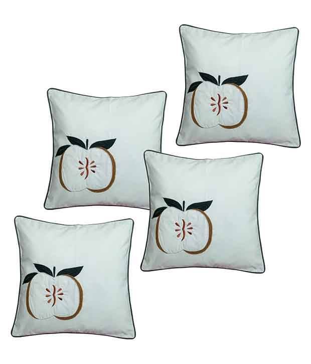 Hugs'n'Rugs White Cotton Cushion Covers - Set Of 4 Hugs'n'Rugs White Cotton Cushion Covers - Set Of 4