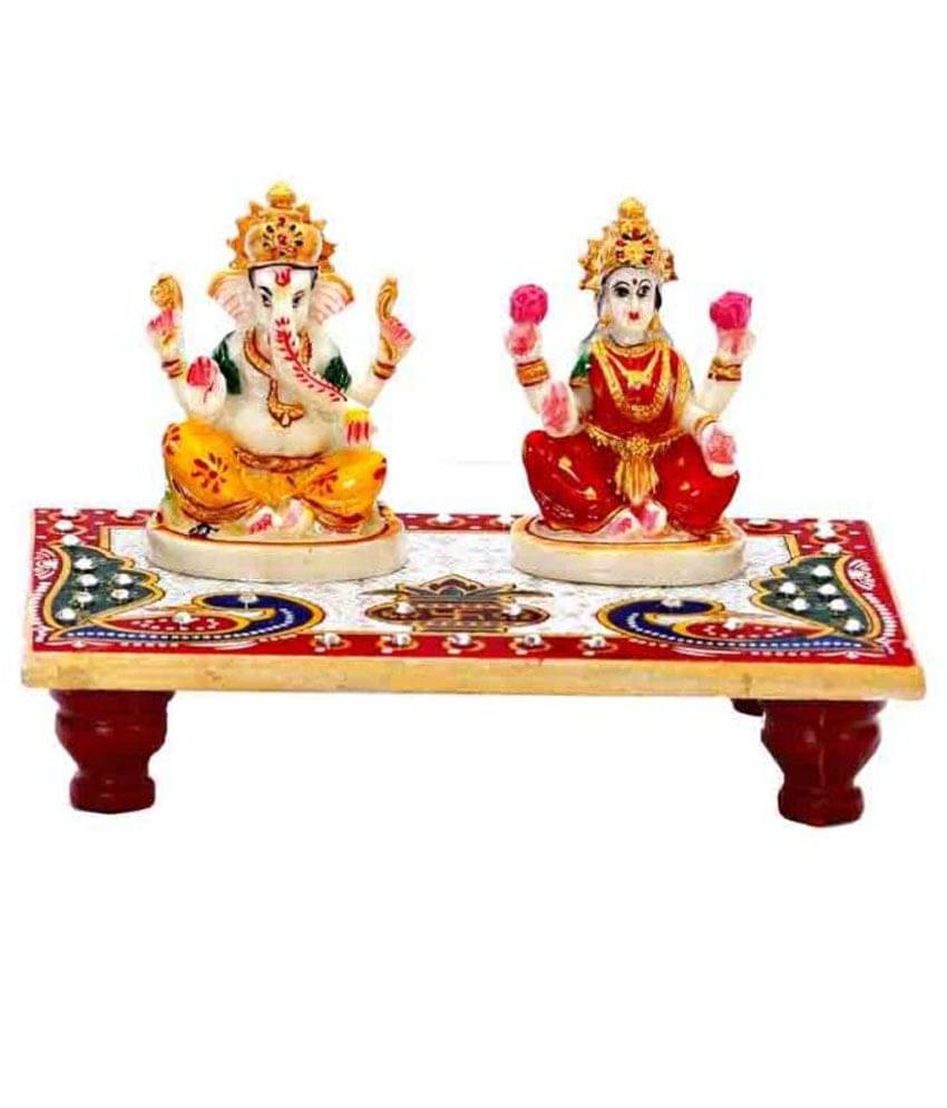     			Pooja Creation Marble Laxmi Ganesh Chowki