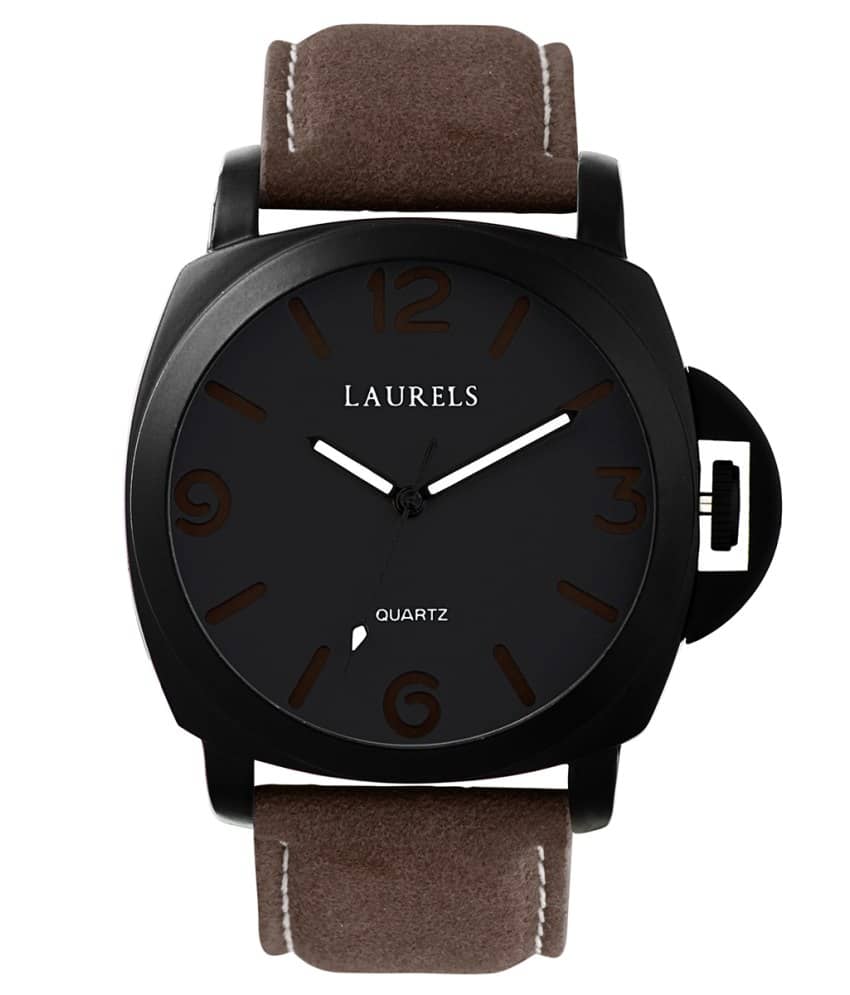 Laurels Brown Leather Analog Watch