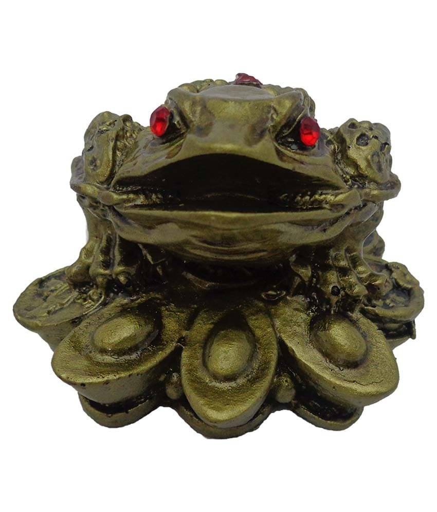     			Art N Hub Green Polystone Feng Shui Frog