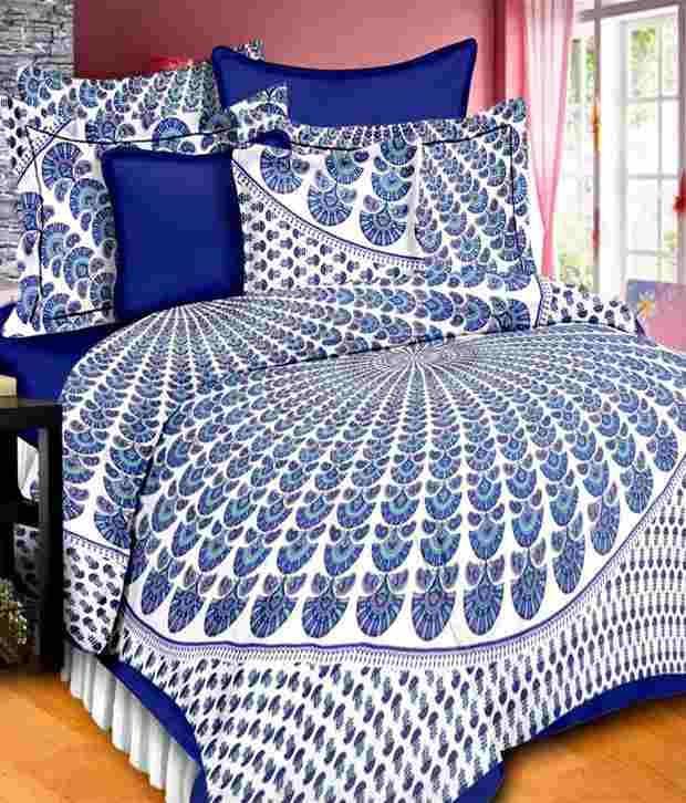     			Uniqchoice Cotton King Bedsheet ( Blue )