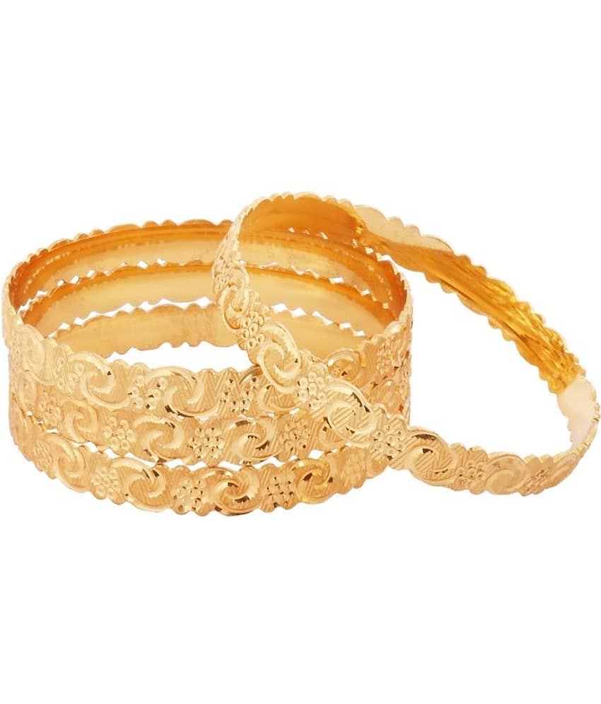 The Jewelbox Nakshi Gold Plated Kada Bangle Set of 4 - Bangles & Bracelets | Buy online on ZillyBuy