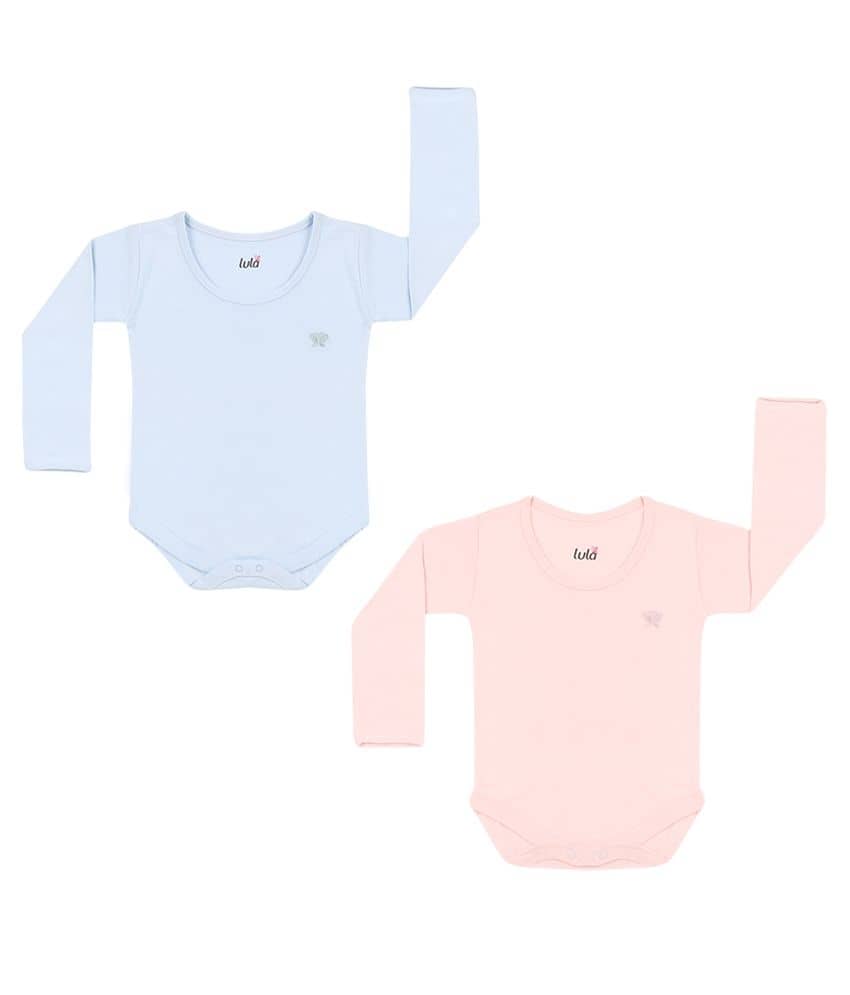 LULA Pack of 2 Unisex for Baby 100% Cotton Bodysuit ( Pink )