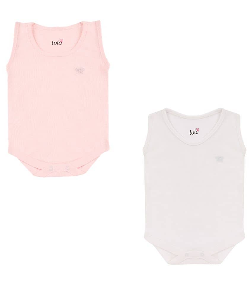 LULA Pack of 3 Unisex for Baby 100% Cotton Bodysuit ( Multi Color )