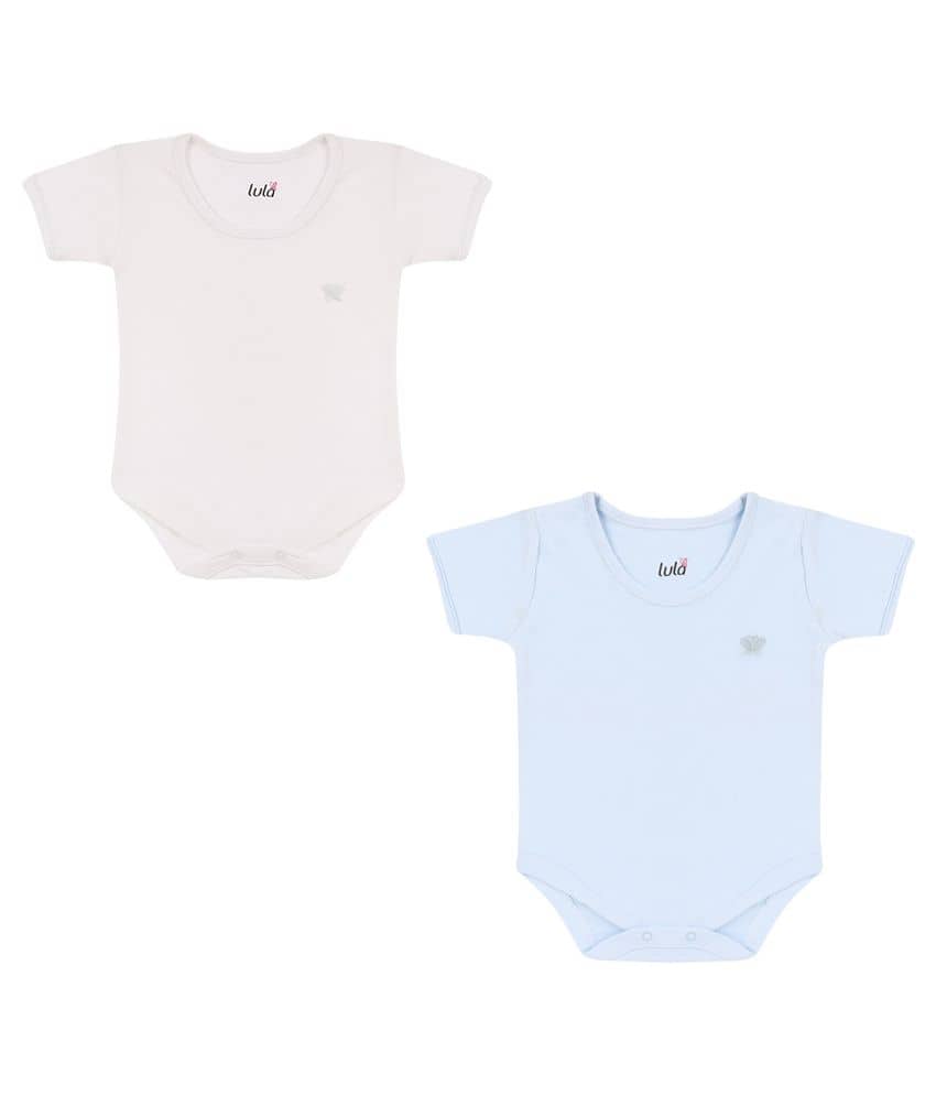 LULA Pack of 3 Unisex for Baby 100% Cotton Bodysuit ( Multi Color )