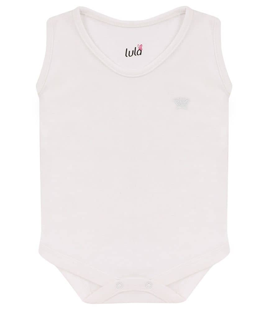 LULA Unisex for Baby 100% Cotton Bodysuit ( White )
