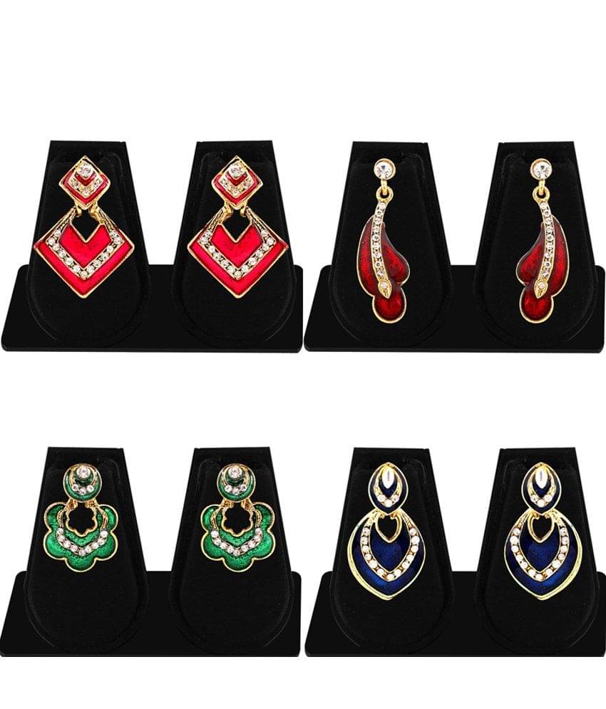     			Sukkhi Multicolour Alloy Designer Earrings Combo