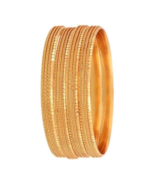 Zeneme Gold Plated Bangles Set Of 4 - Bangles & Bracelets | Buy online on ZillyBuy