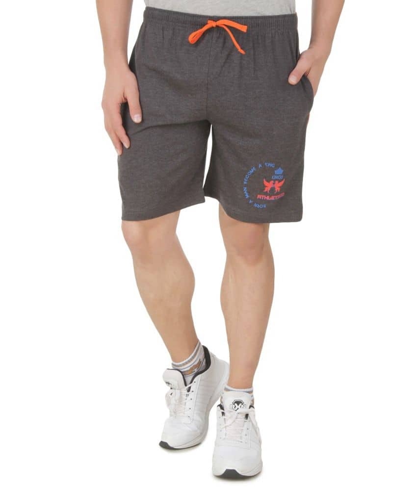 Athletico - Grey Cotton Men's Shorts ( Pack of 1 ) - Shorts | Buy online on ZillyBuy