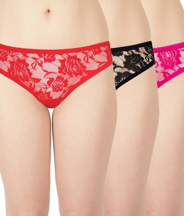 Selfcare Pack of 3 Net/Mesh Women's Briefs ( Multi Color ) Selfcare Pack of 3 Net/Mesh Women's Briefs ( Multi Color )