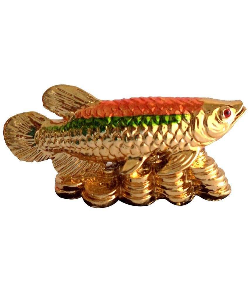    			Happy Starstell Arowana Fish on Bed of Wealth - Yellow
