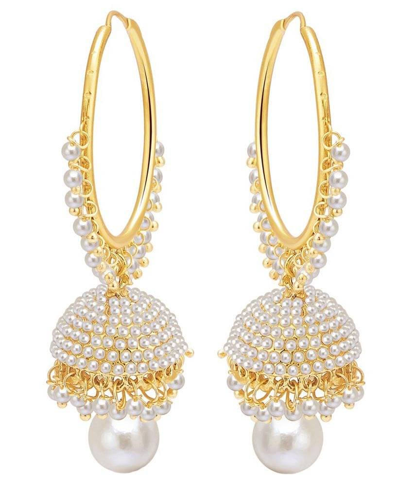     			Sukkhi Golden Alloy Jhumkis