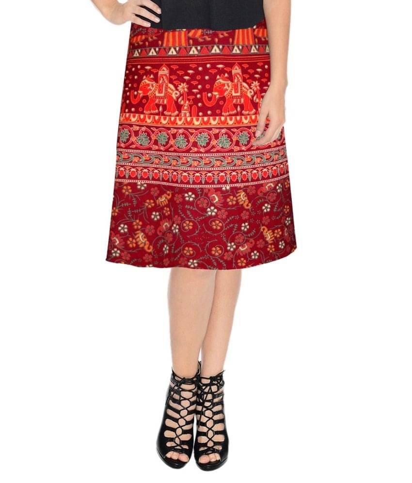     			Sttoffa Multi Color Cotton Midi Skirt