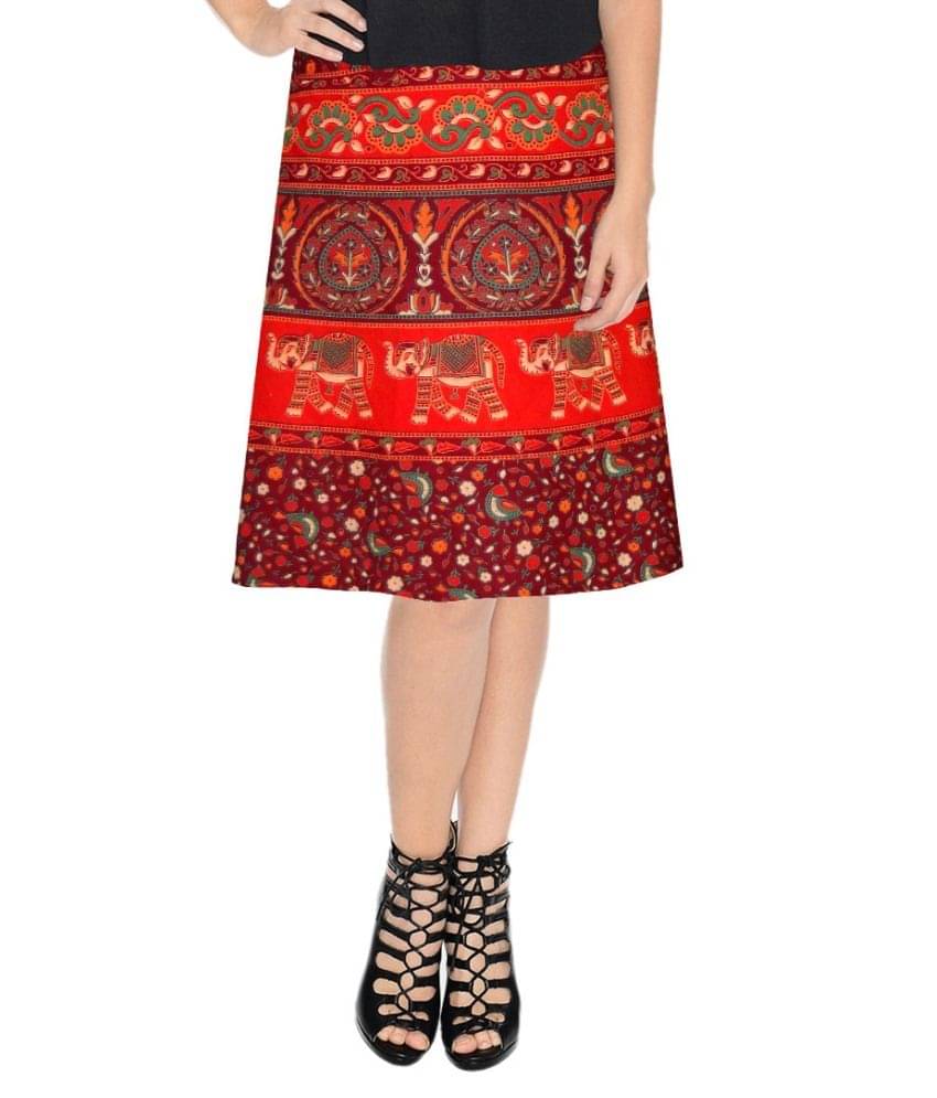     			Sttoffa Multi Color Cotton Midi Skirt