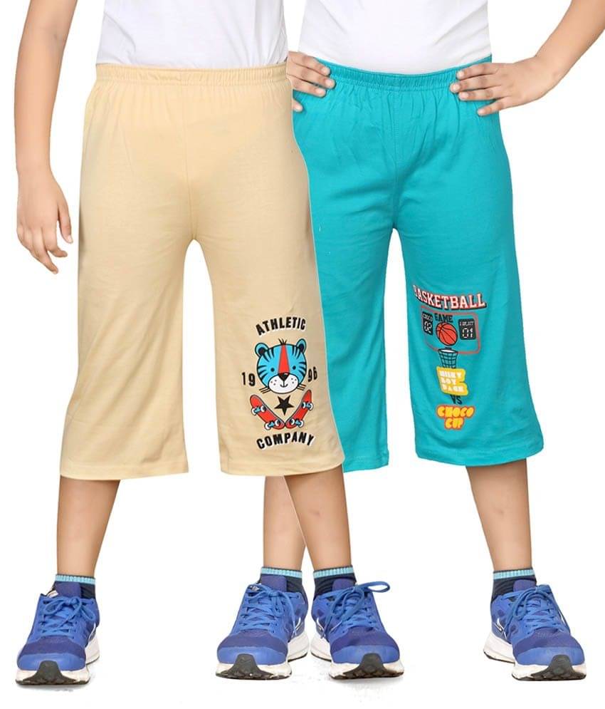     			Dongli Pack of 2 Cotton Three-Fourth For Boys ( Beige )