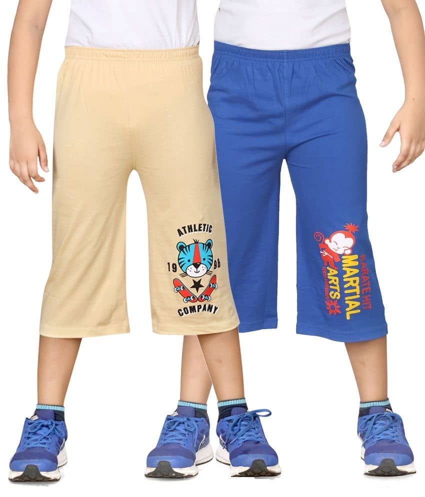 Dongli Pack of 2 Cotton Three-Fourth For Boys ( Beige ) - Shorts | Buy online on ZillyBuy