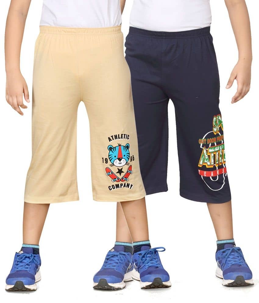Dongli Pack of 2 Cotton Three-Fourth For Boys ( Beige ) - Shorts | Buy online on ZillyBuy