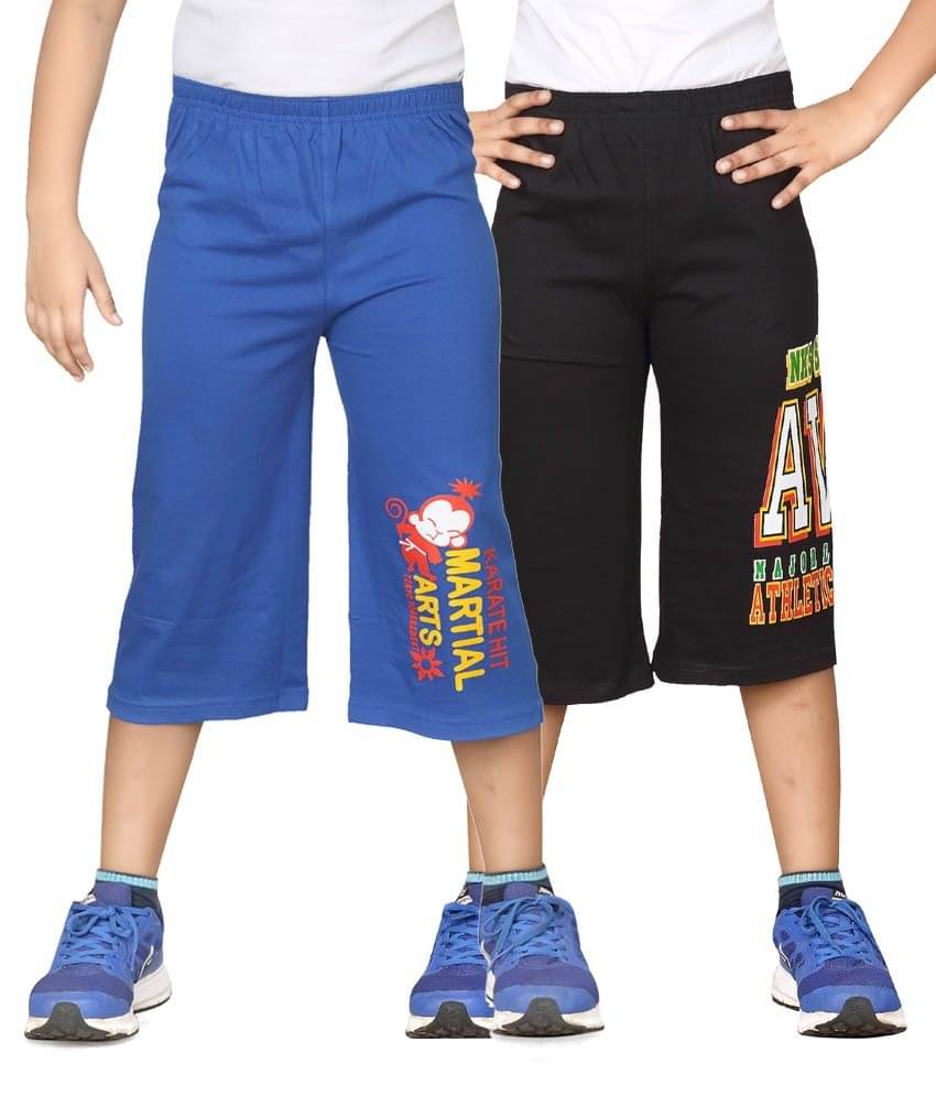     			Dongli Pack of 2 Cotton Three-Fourth For Boys ( Blue )