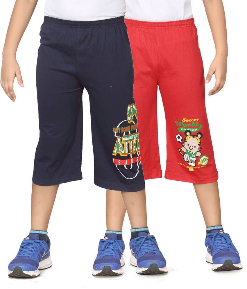 Dongli Pack of 2 Cotton Three-Fourth For Boys ( Navy ) - Shorts | Buy online on ZillyBuy